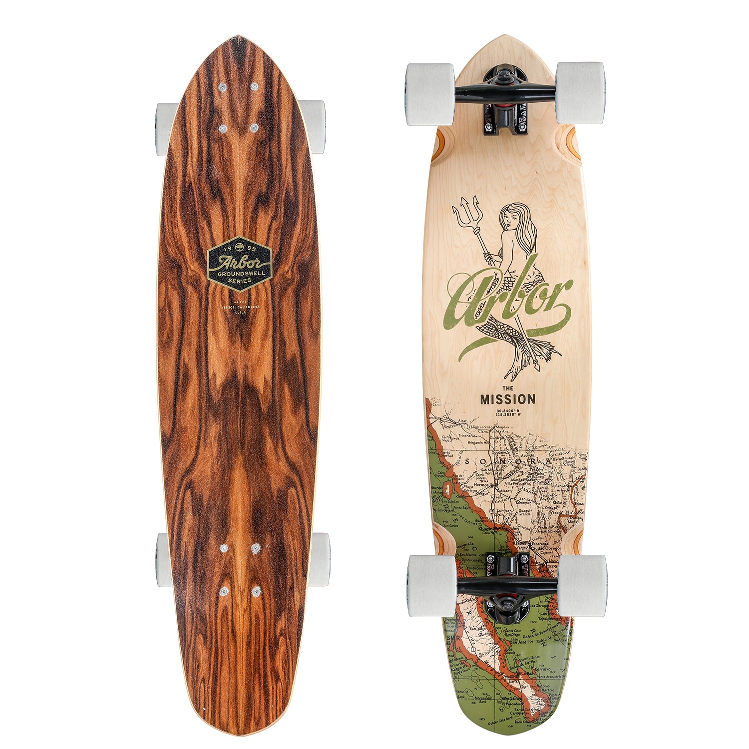 Arbor Mission Groundswell Longboard, Deck and Complete