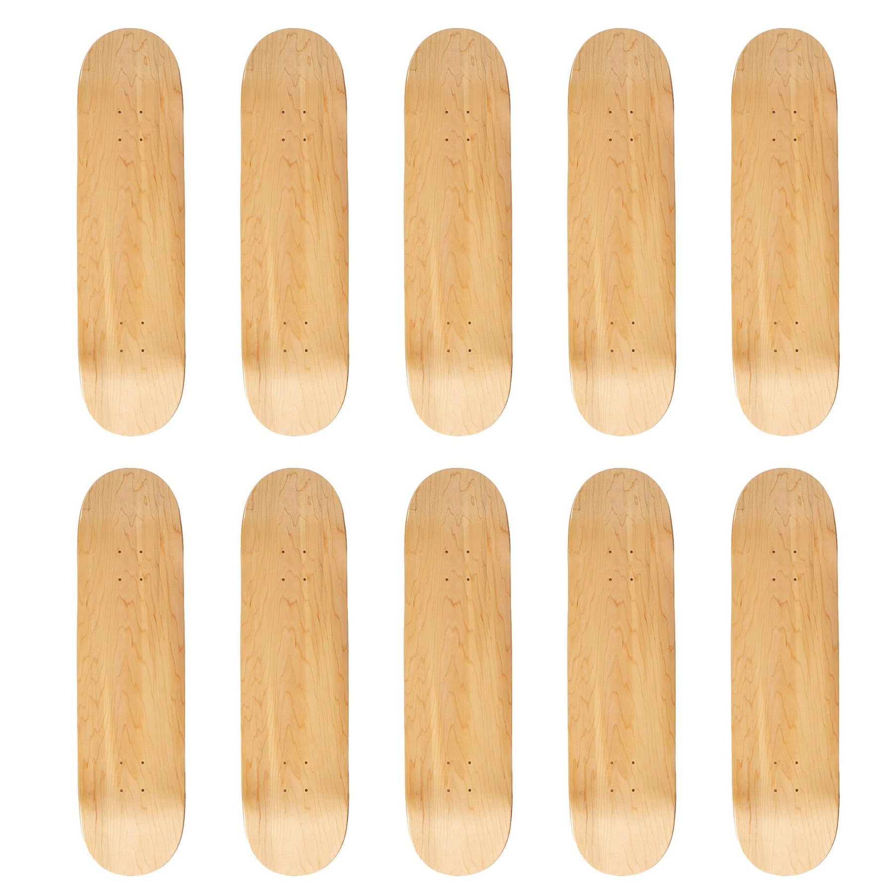 Blank Wholesale Skateboard Decks, Bulk Pricing, 10-Pack