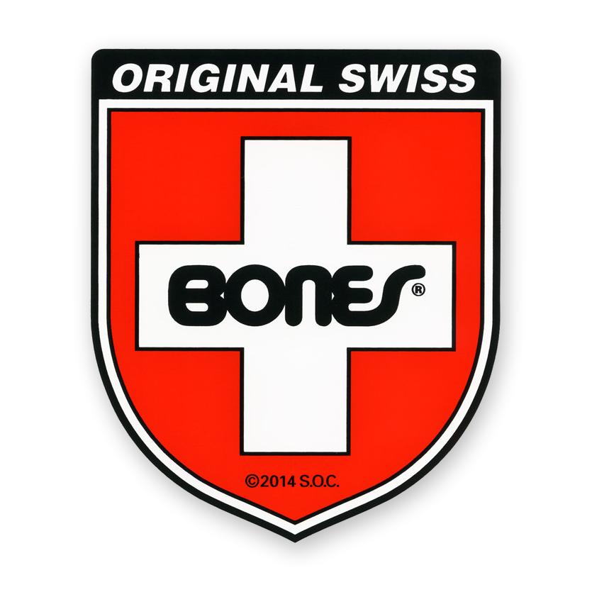 Bones Swiss Shield Logo Small Sticker