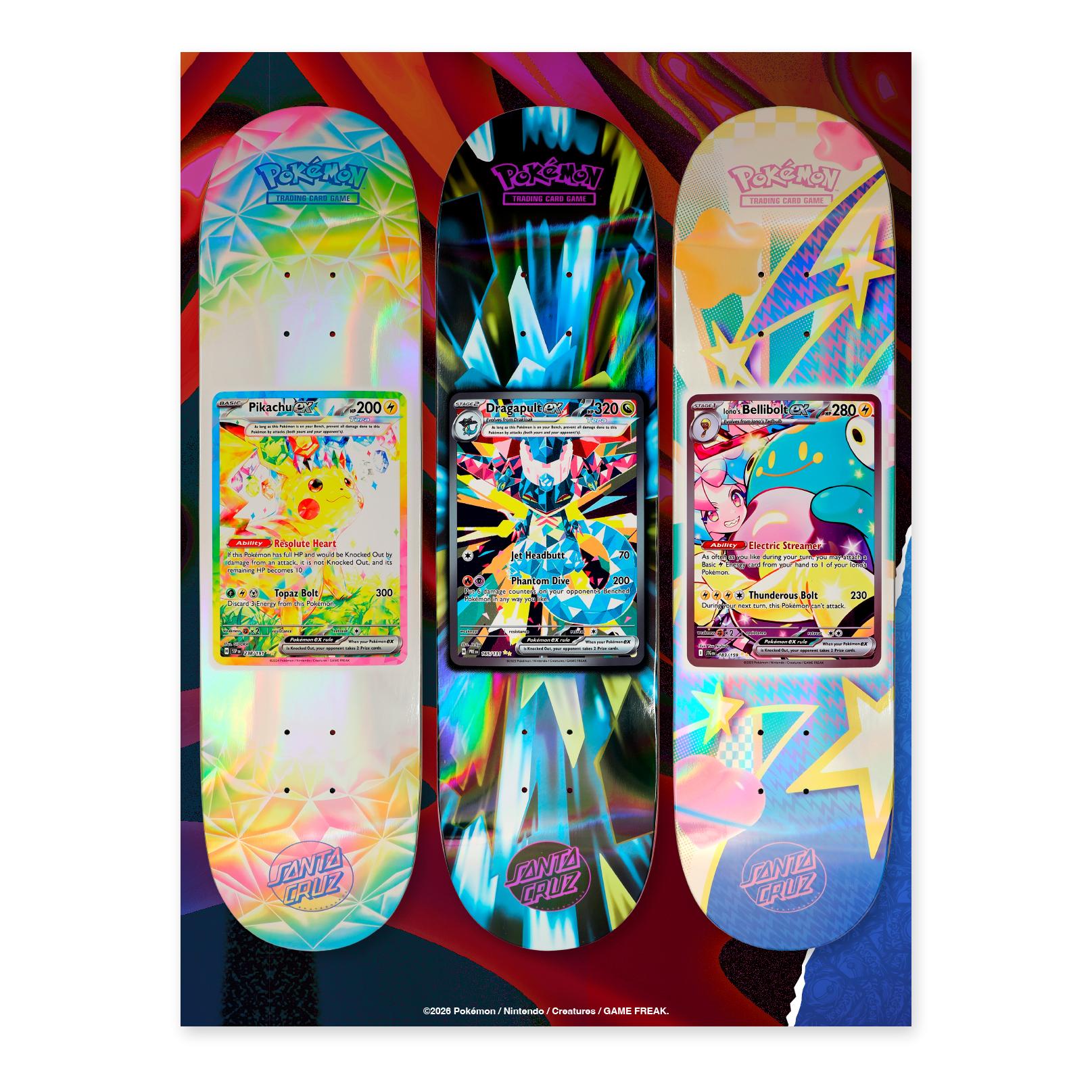 Santa Cruz Pokémon TCG Skateboard Deck, Blind Bag