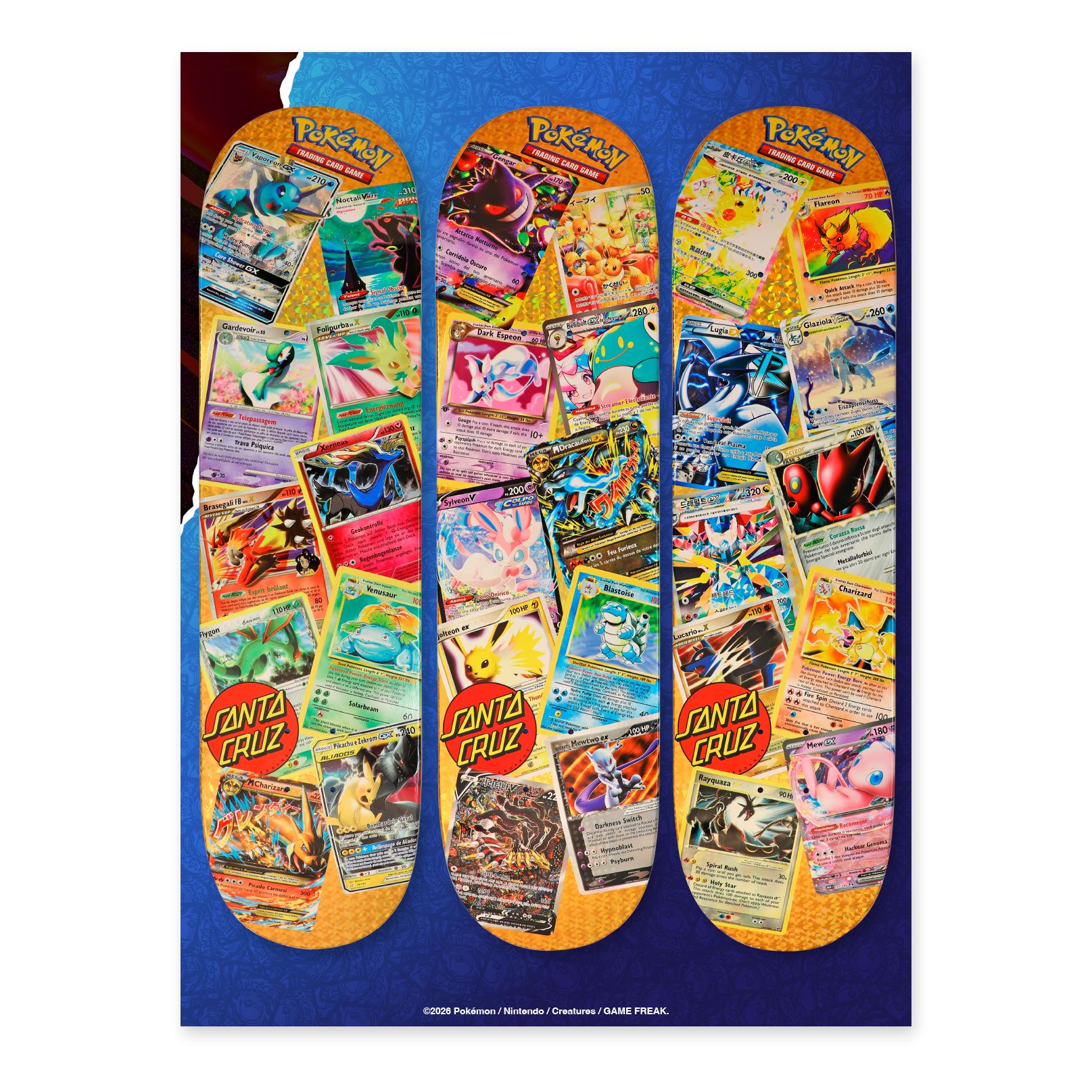 Santa Cruz Pokémon TCG Skateboard Deck, Blind Bag