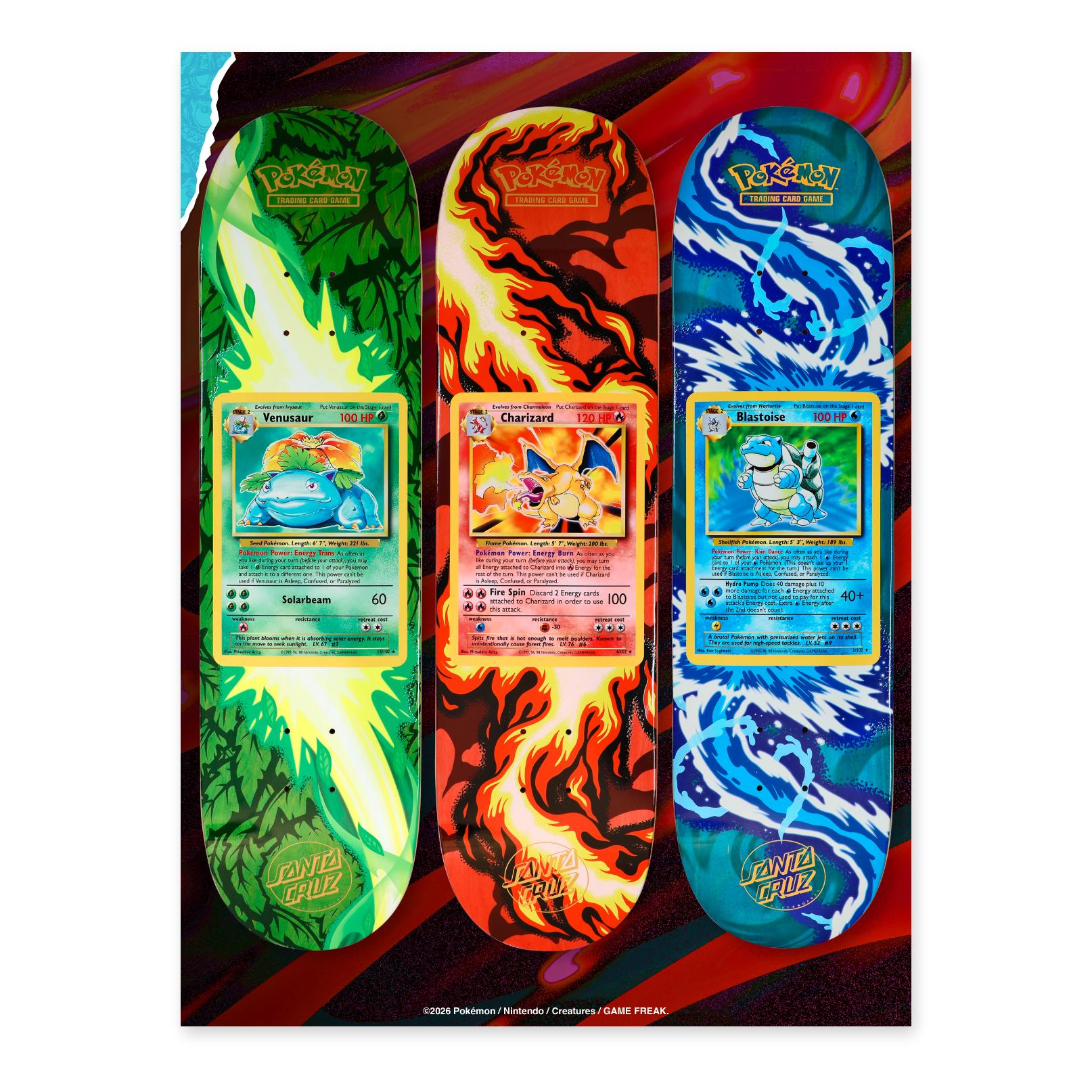 Santa Cruz Pokémon TCG Skateboard Deck, Blind Bag