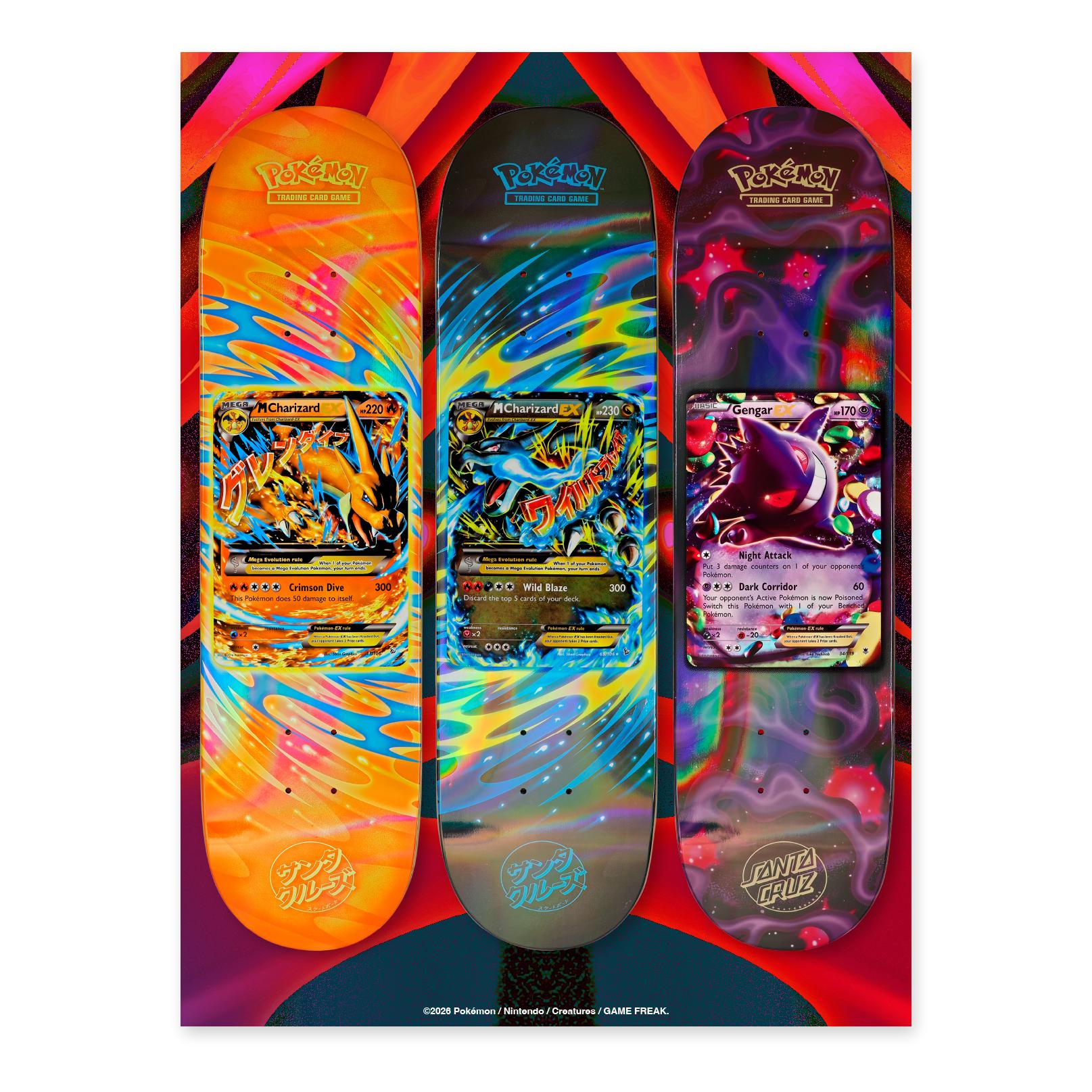 Santa Cruz Pokémon TCG Skateboard Deck, Blind Bag