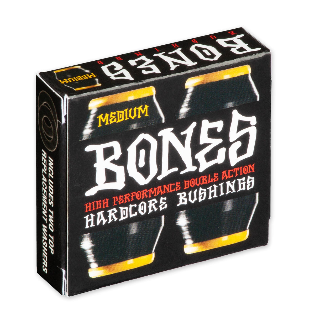 Bones Hardcore Bushings, Medium, Black/Yellow, 91a
