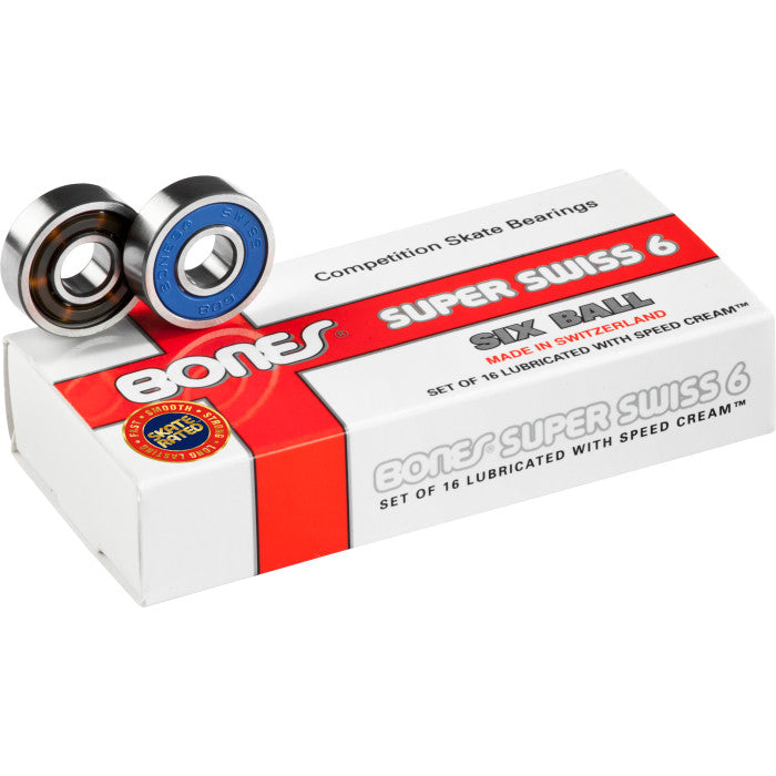 Bones Super Swiss 6 Ball Bearings, 16-Pack