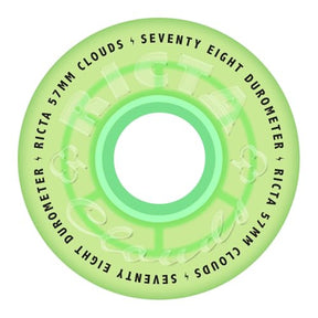 Ricta Clouds GITD Skateboard Wheels, Transparent Green 57mm/78a