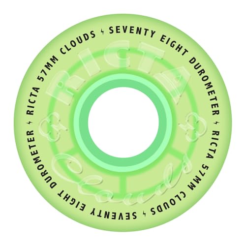 Ricta Clouds GITD Skateboard Wheels, Transparent Green 57mm/78a