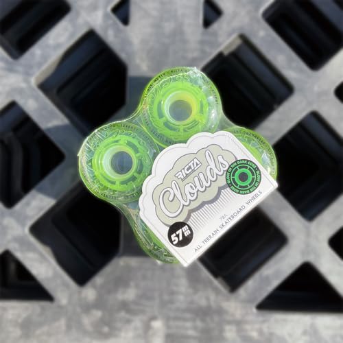 Ricta Clouds GITD Skateboard Wheels, Transparent Green 57mm/78a