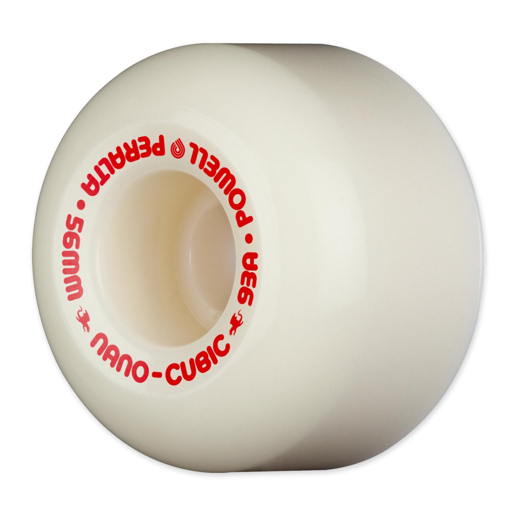 Powell-Peralta Dragon Formula Nano Cubic Wheels, White/Red, 56mm x 37mm / 93a