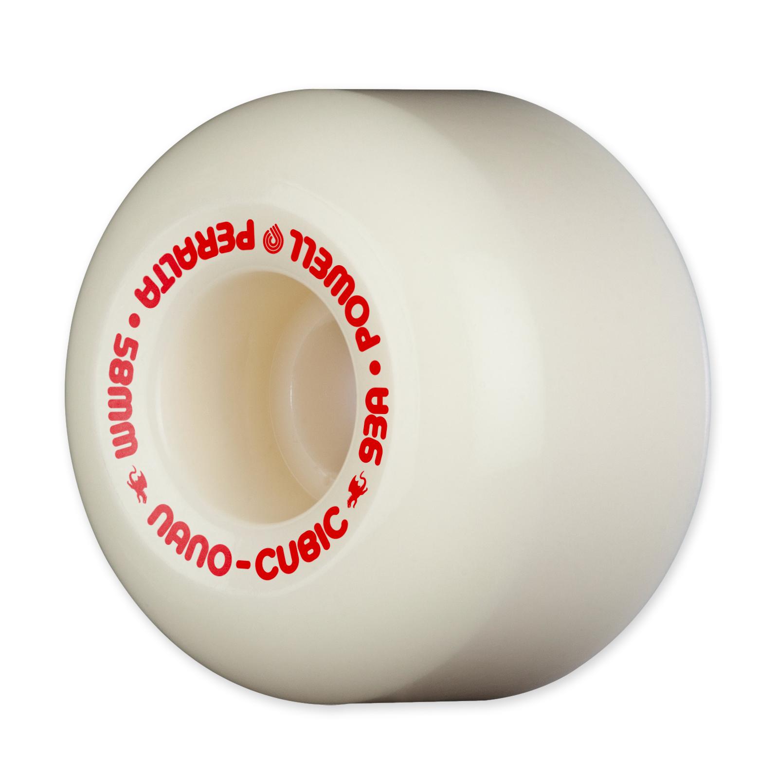 Powell-Peralta Dragon Formula Nano Cubic Wheels, White/Red, 58mm/93a