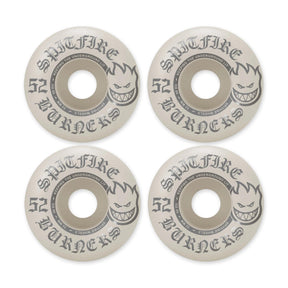 Spitfire Burners Wheels, White/Silver, 52mm/99a