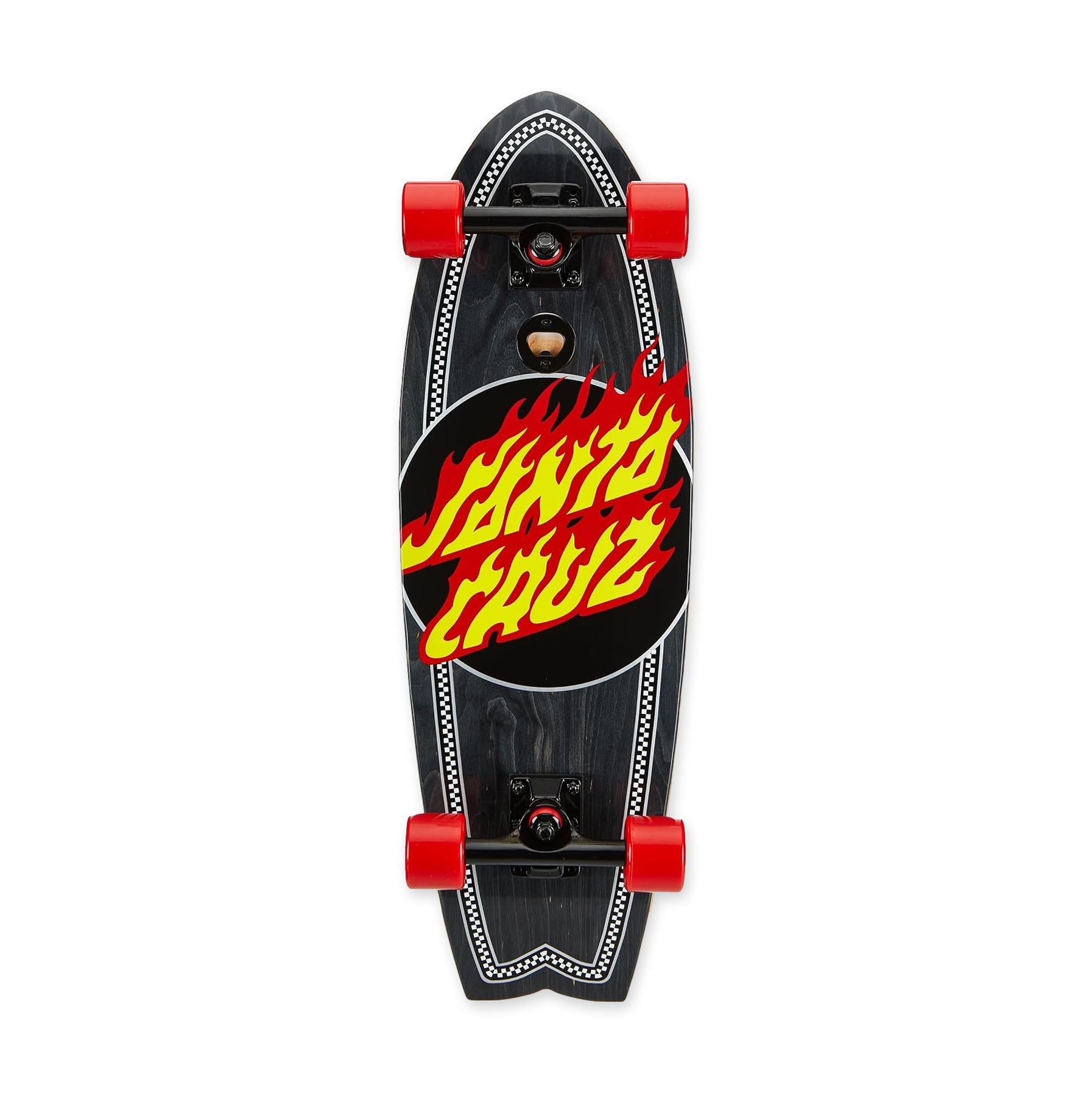 Santa Cruz Flame Dot Check 8.8in x 27.7in Shark Skateboard Cruzer