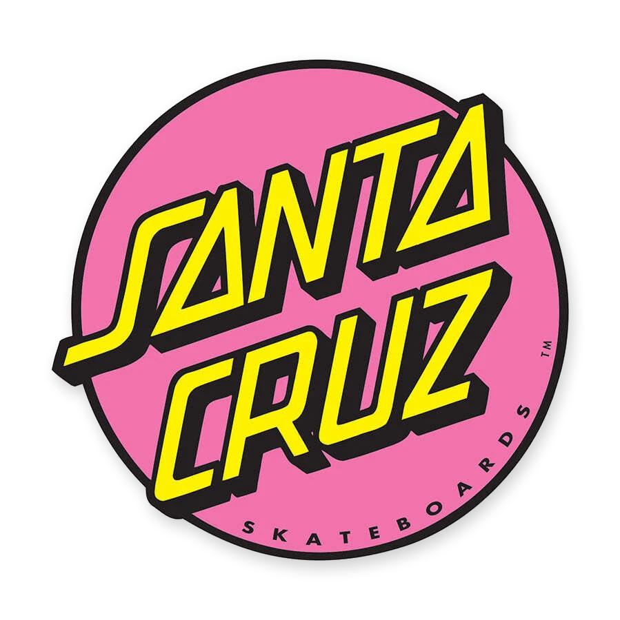 Santa Cruz Classic Dot Sticker, Pink, 1.0"