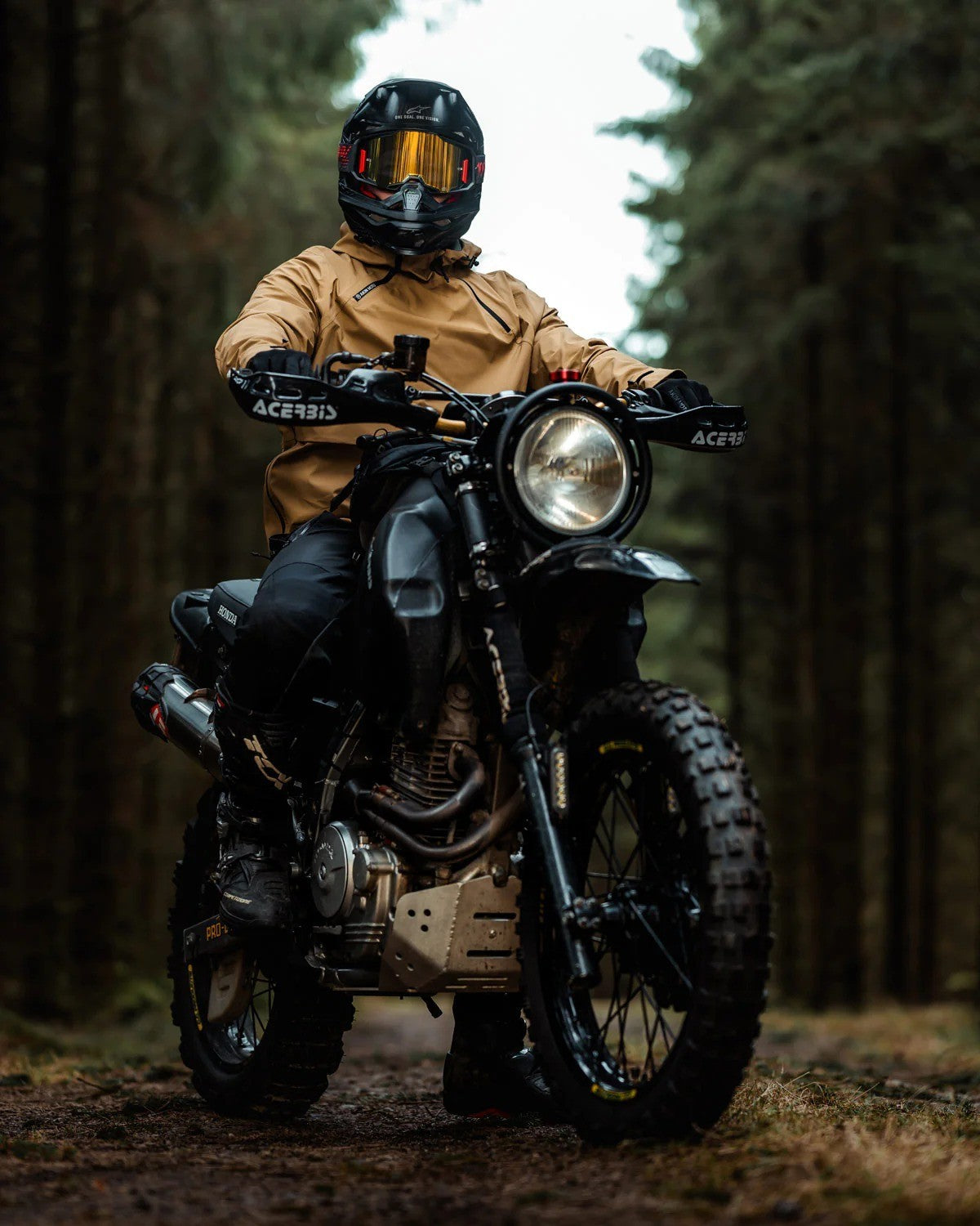 Akin Moto Gorm Moto Anokak Waterproof Motorcycle Jacket, Khaki, Medium