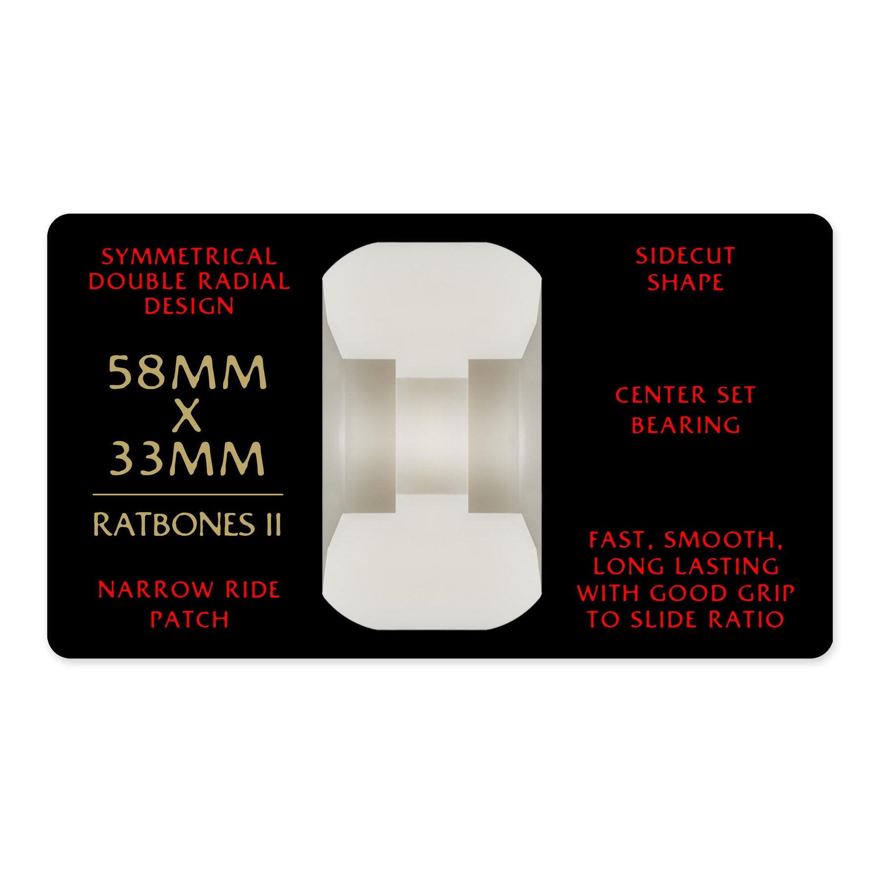 Powell-Peralta Dragon Formula Wheels, White/Red, 58mm/93a RB2