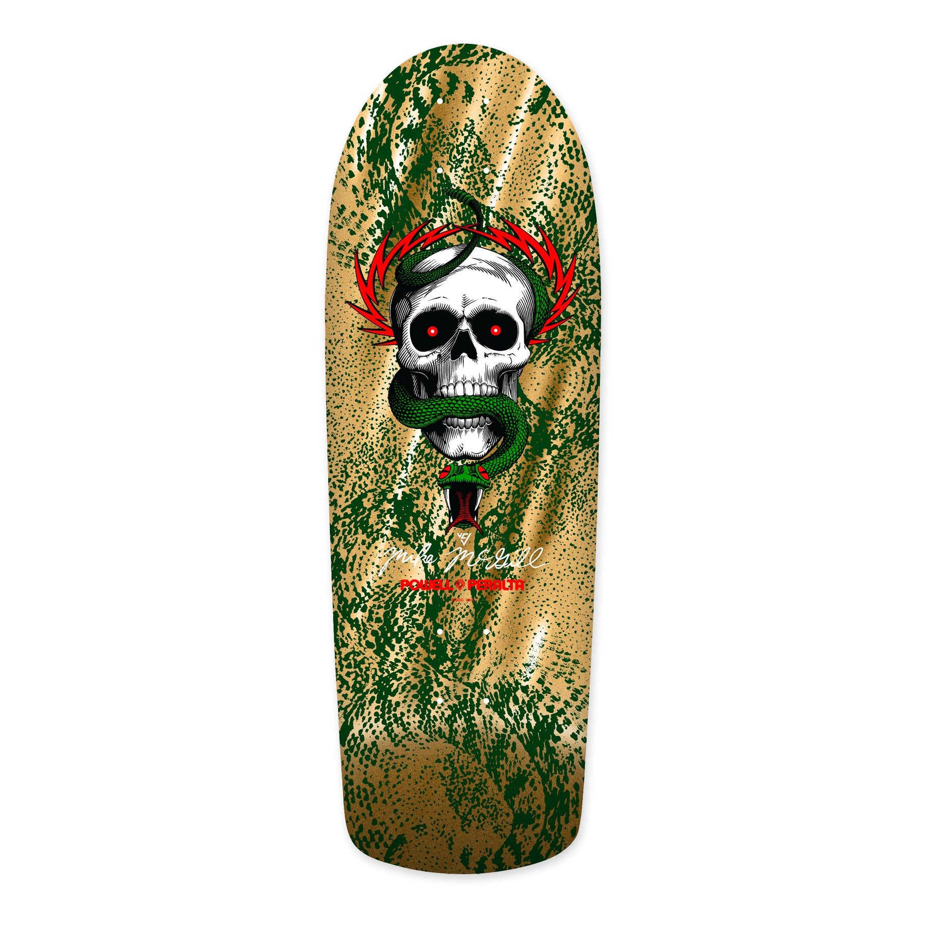Powell-Peralta McGill Skull and Snake Deck, Green/Gold, 10.0"