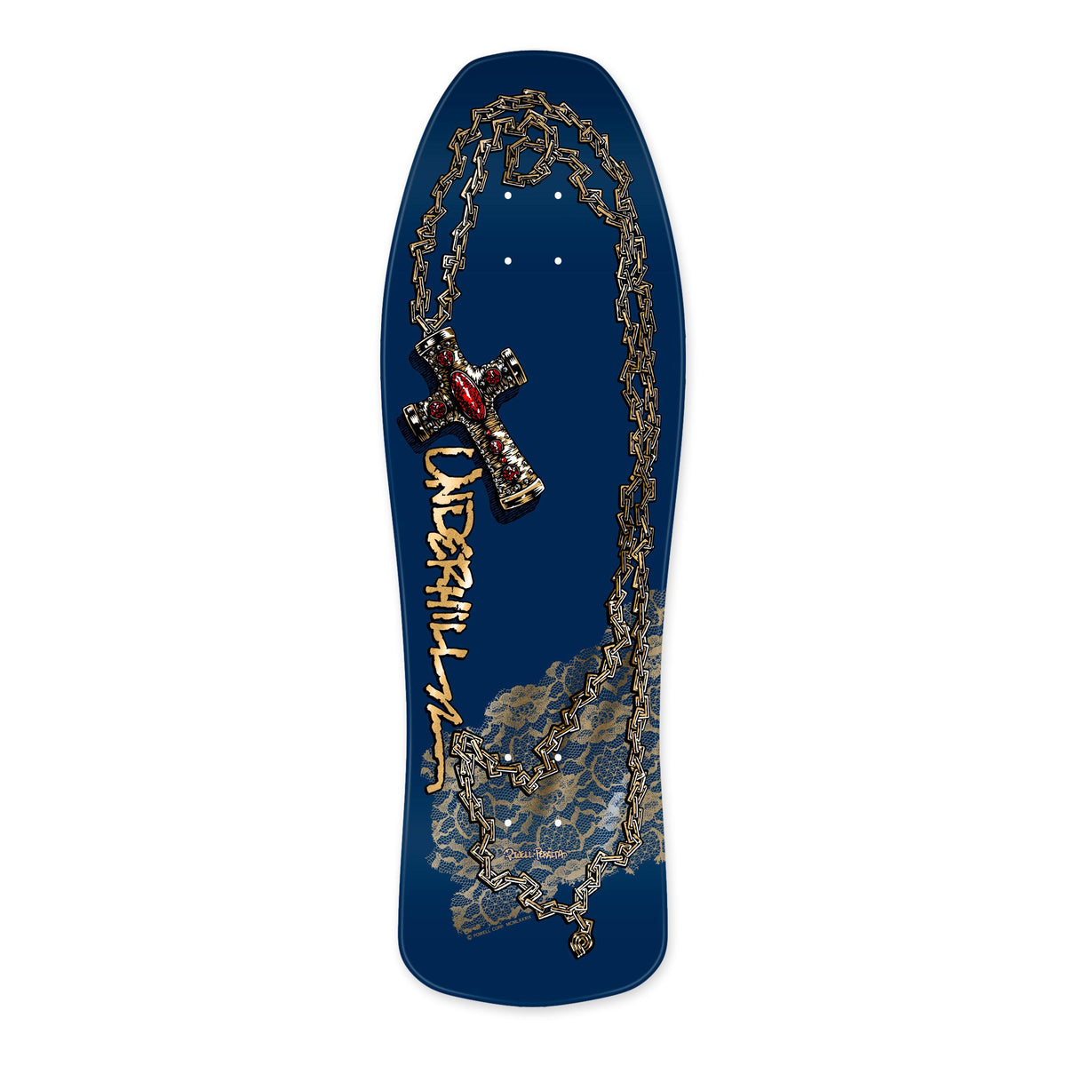 スケートボード 80s powell-peralta ray underhill Powell-Peralta Ray Underhill Cross Deck, Navy/Gold, 9.9