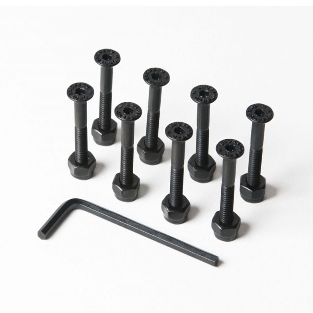 Loaded Button Head (Flange Head) Hardware, Black, 1.00"