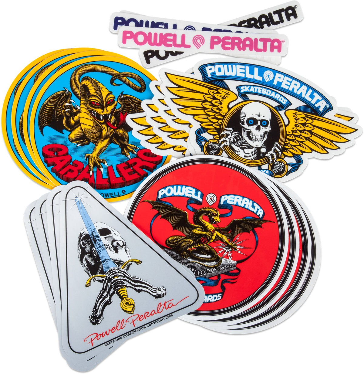 Powell Peralta Sticker Pack, 20 Stickers, Ripper, Caballero, Sword, Dragon