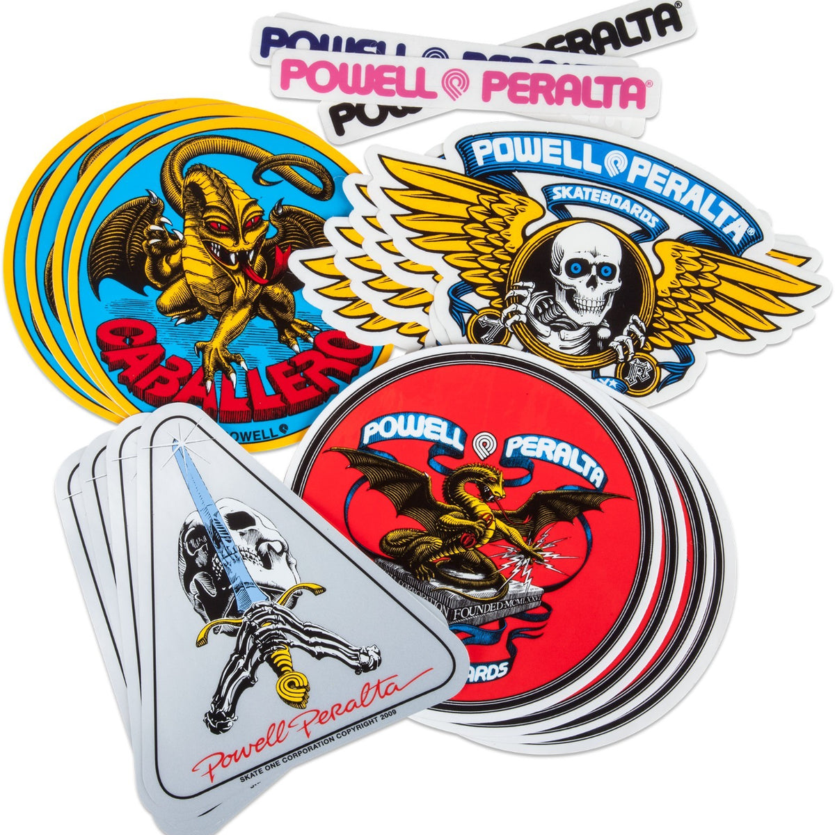 Powell Peralta Sticker Pack, 20 Stickers, Ripper, Caballero, Sword, Dr