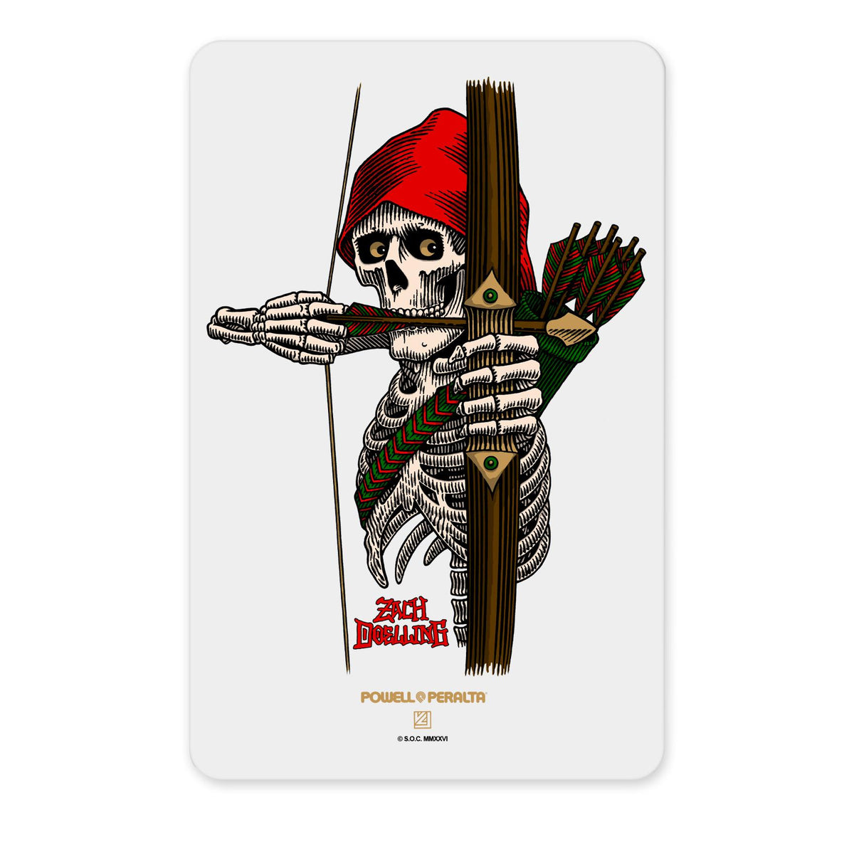 Powell Peralta Sticker, Pro Zach Doelling Archer [1 STICKER]