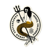 Arbor Skateboards Skeleton Mermaid Sticker, Yellow