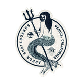Arbor Skateboards Skeleton Mermaid Sticker, Blue