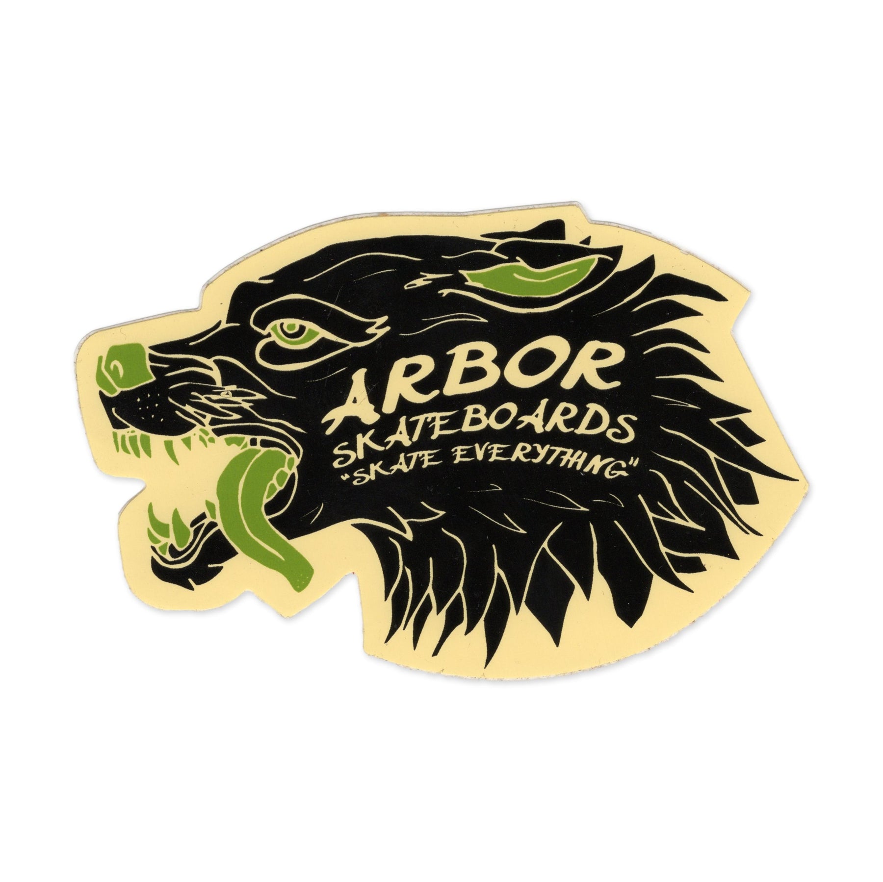 Arbor Skateboards Wolf Skate Everything Sticker, Green