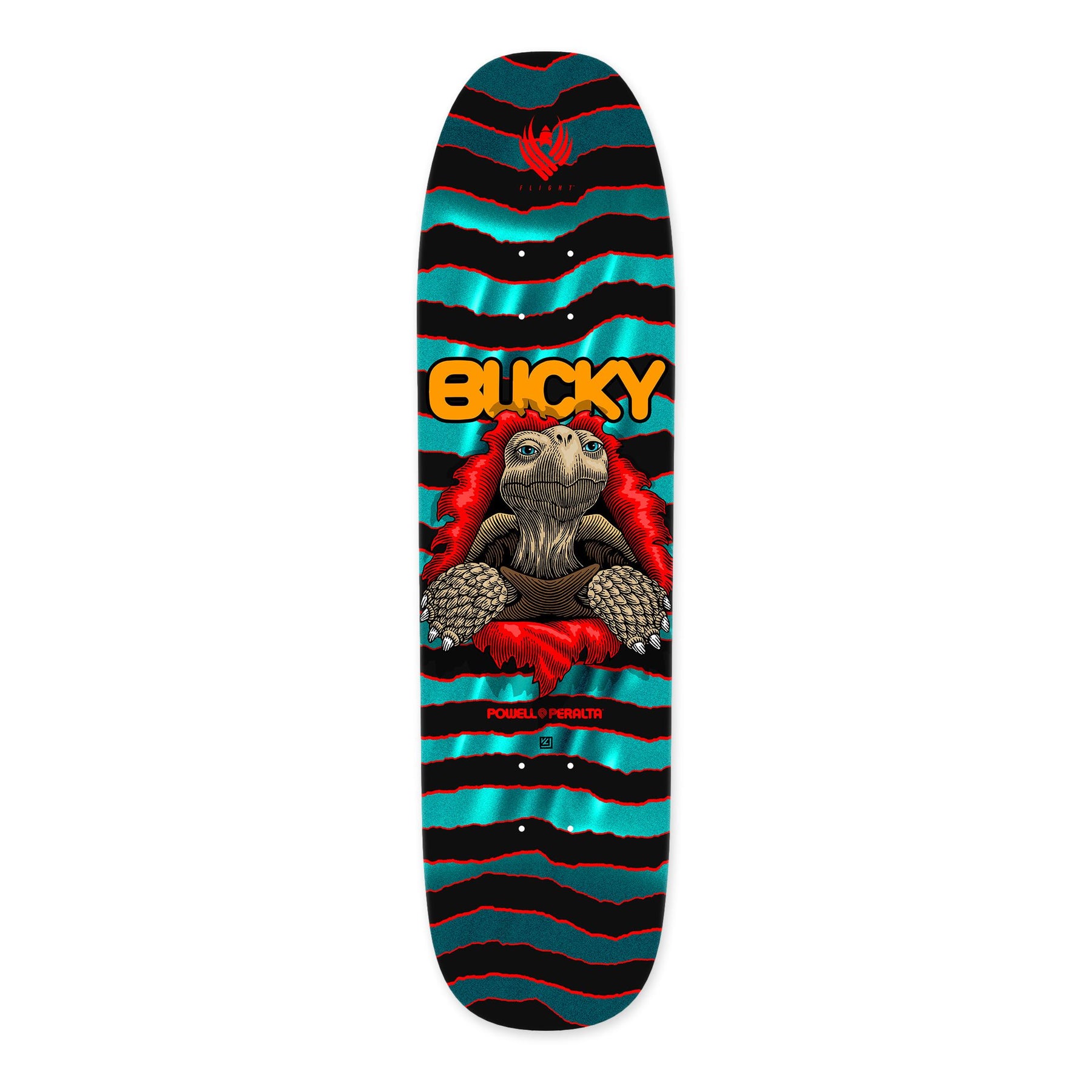 Powell Peralta Bucky Lasek Tortoise FLIGHT, Aqua Foil, Deck Only