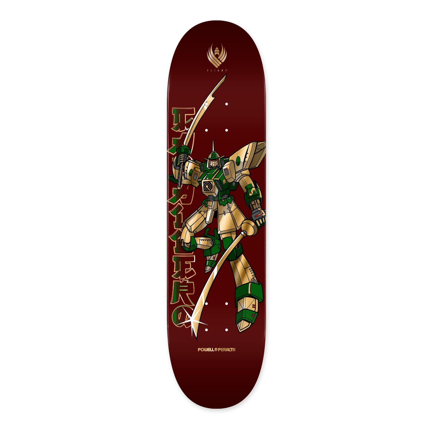 Powell Peralta Steve Caballero Gundam FLIGHT, Burgundy/Gold Foil, Deck Only
