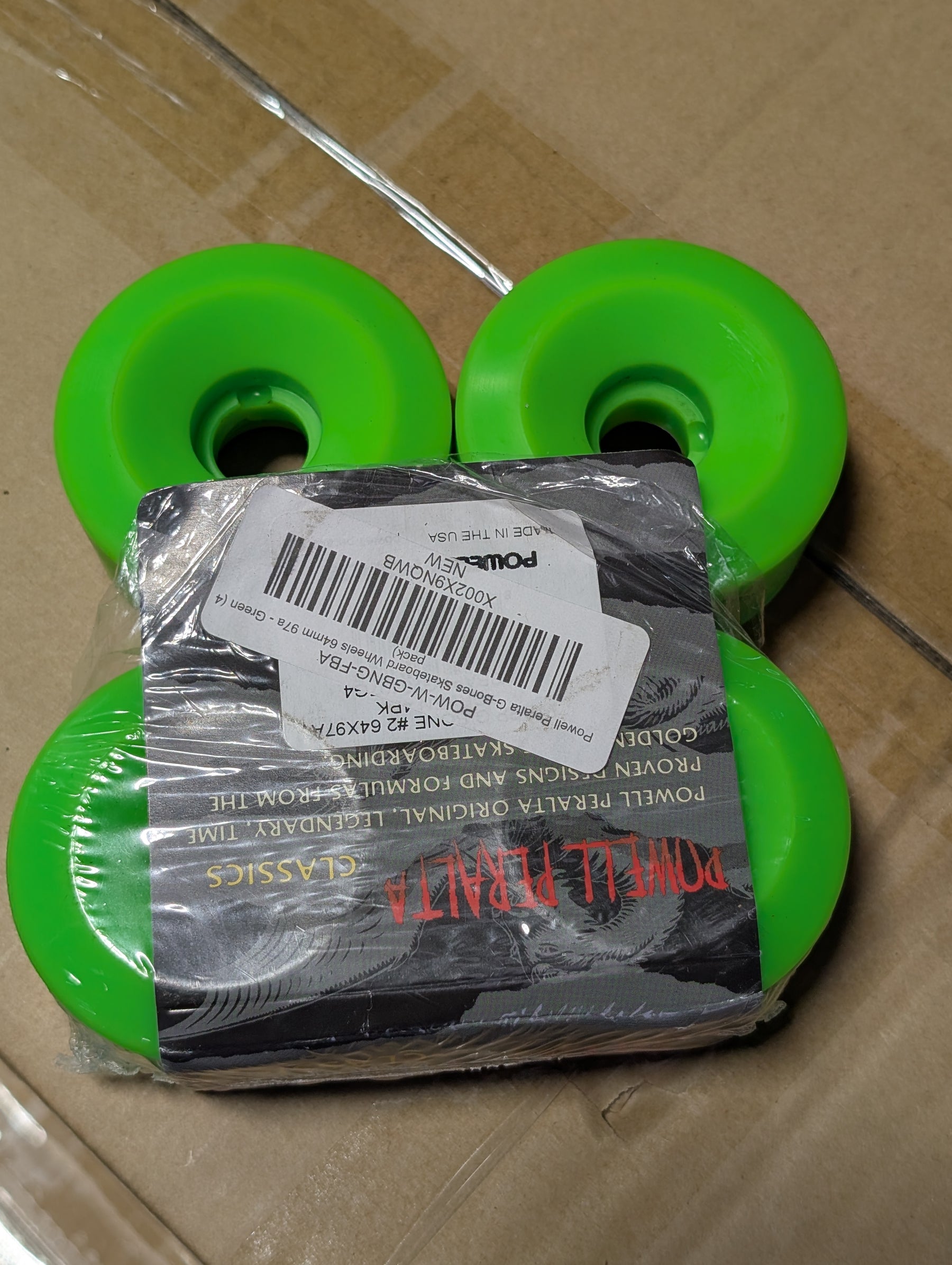 Bones G-Bones Skateboard Wheels, Green, 64mm/97a [OPEN BOX]