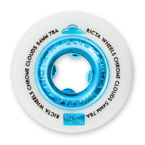 Ricta Chrome Clouds Wheels, White / Chrome Blue, 54mm/78a