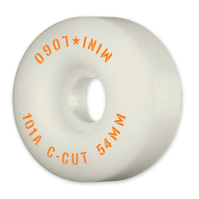 Mini Logo C-Cut 54mm/101a Wheels, White w/ Bearings [BLEMISH]