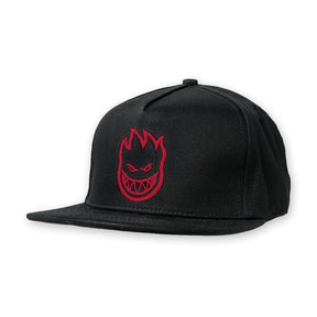 Spitfire Bighead Snapback Hat, Black with Red Logo