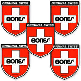 Bones Swiss Shield Logo Small Sticker [5 PACK]