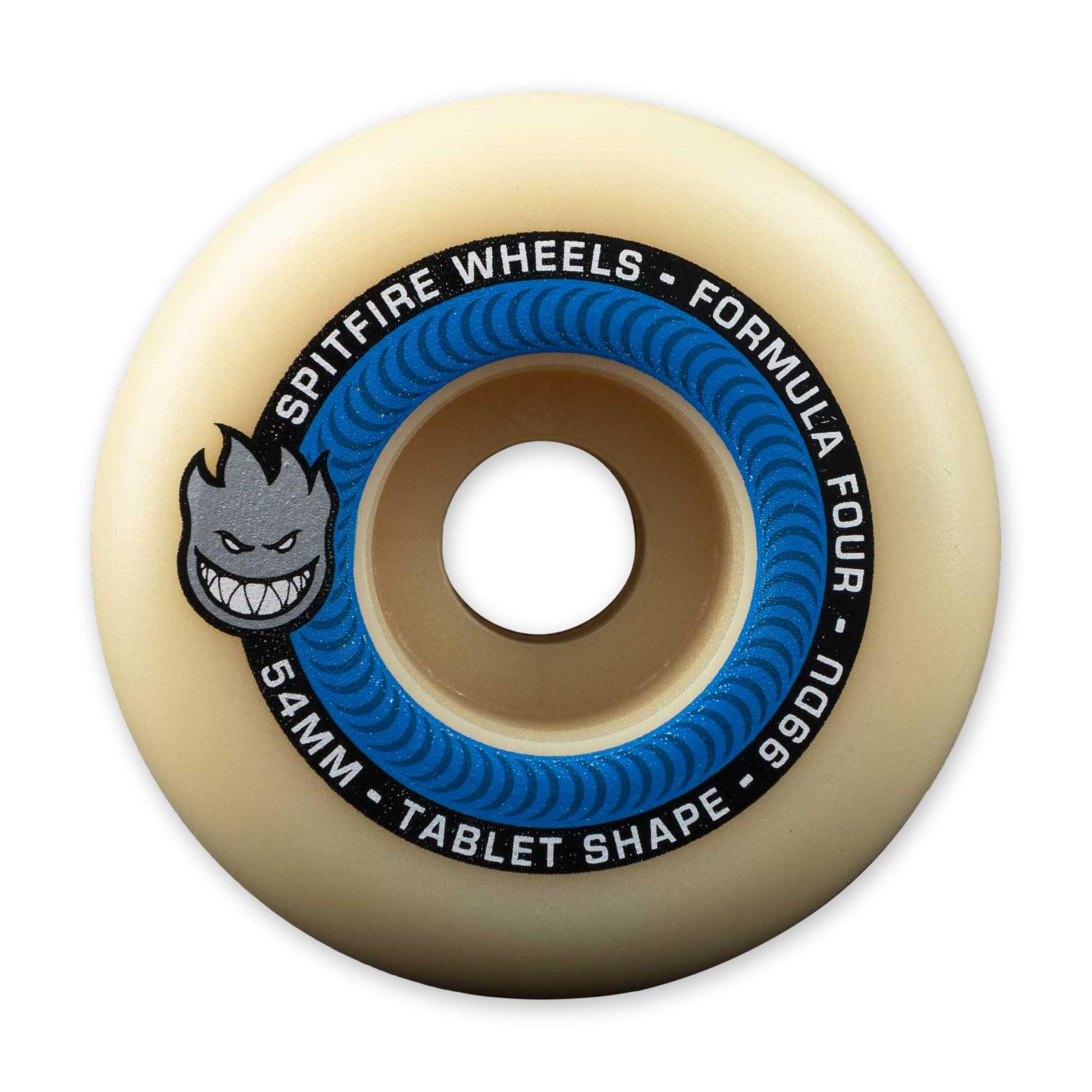 Spitfire Formula Four Tablet Wheels, Natural, 55mm/99a