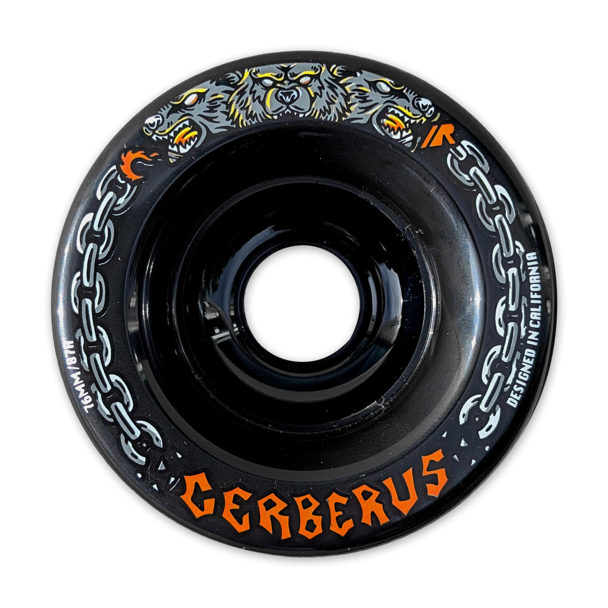 Fireball Cerberus Wheels, Black, 76mm/87a