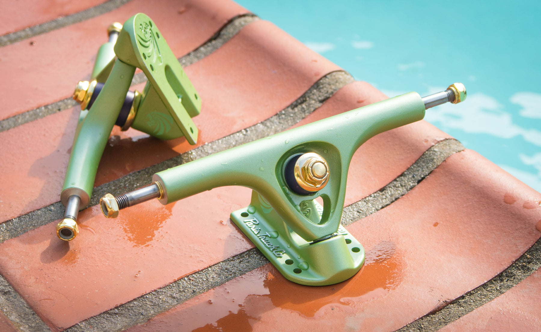 Paris Truck Co. V3 180mm 50º Longboard Trucks Tropic Green