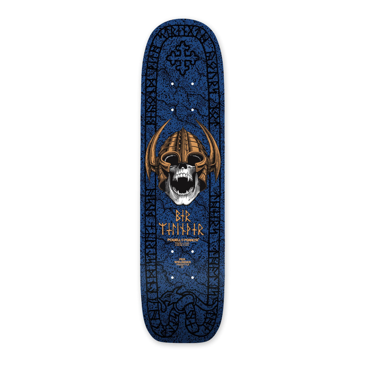 Powell Peralta Per Welinder Nordic Skull Freestyle Deck, Navy/Gold