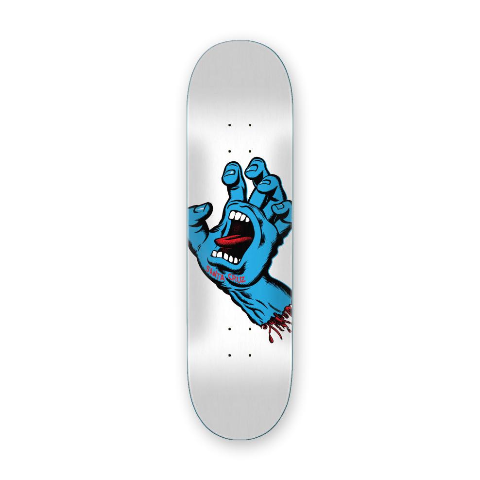 Santa Cruz Screaming Hand Deck, White, 8.25"