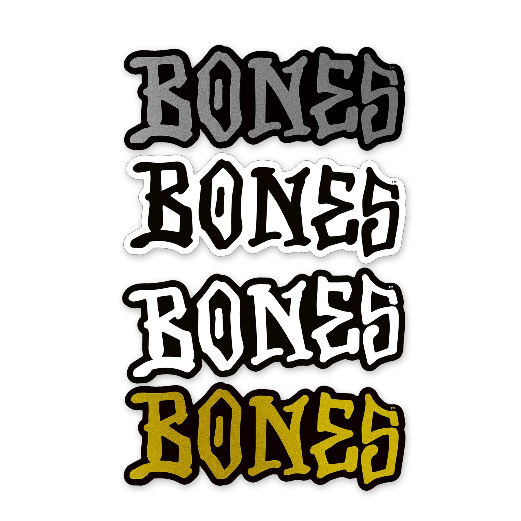 Bones Wheels Word Logo Sticker, Multiple Colors