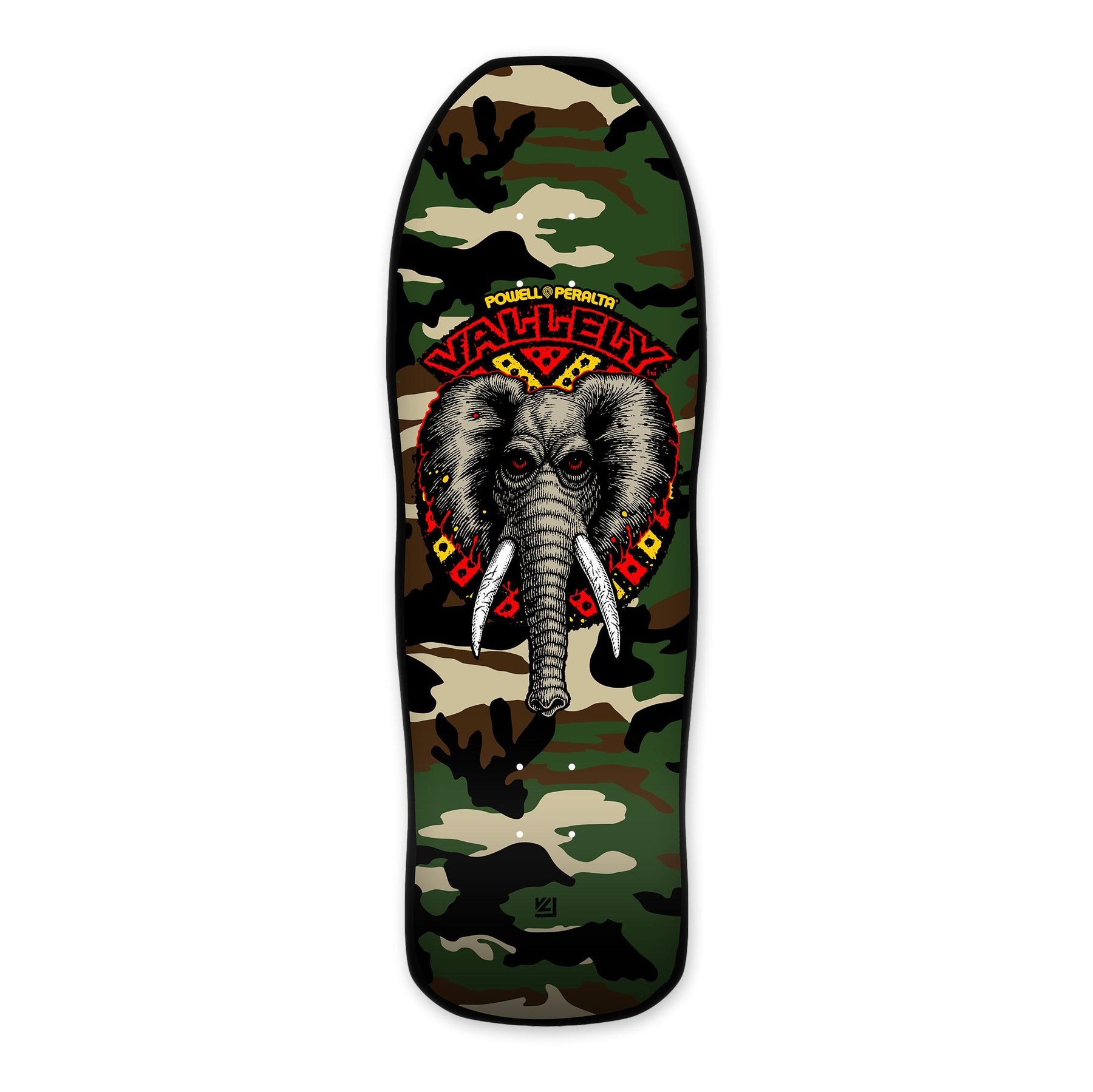 Powell-Peralta Vallely Elephant Skateboard, Camo Pattern, Deck Only