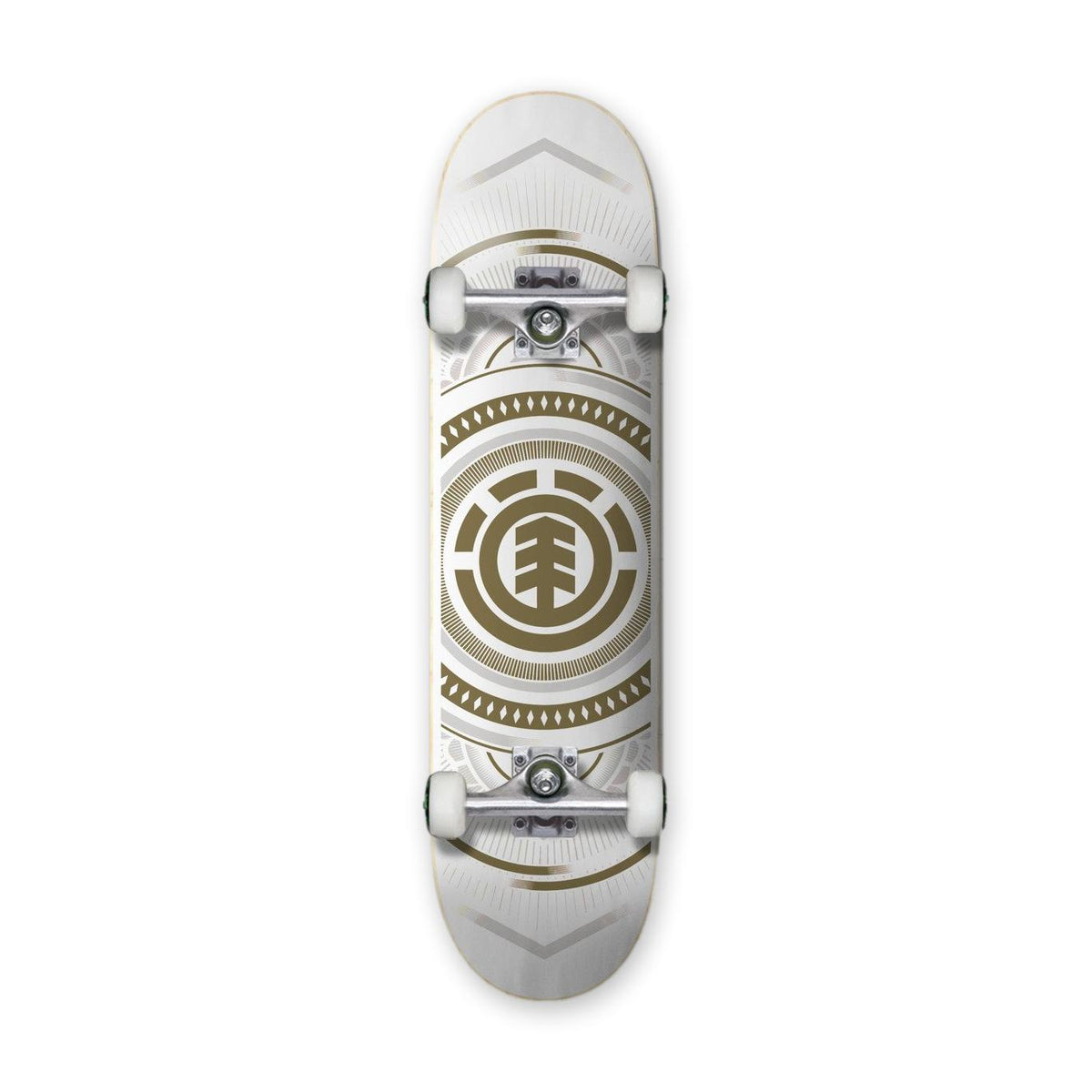 Element Hatched Complete Skateboard, White Gold, 8.0"