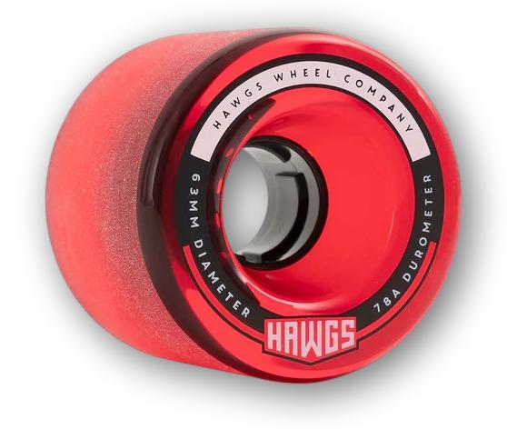 Landyachtz Fatty Hawgs Longboard Wheels, Clear Red, 63mm