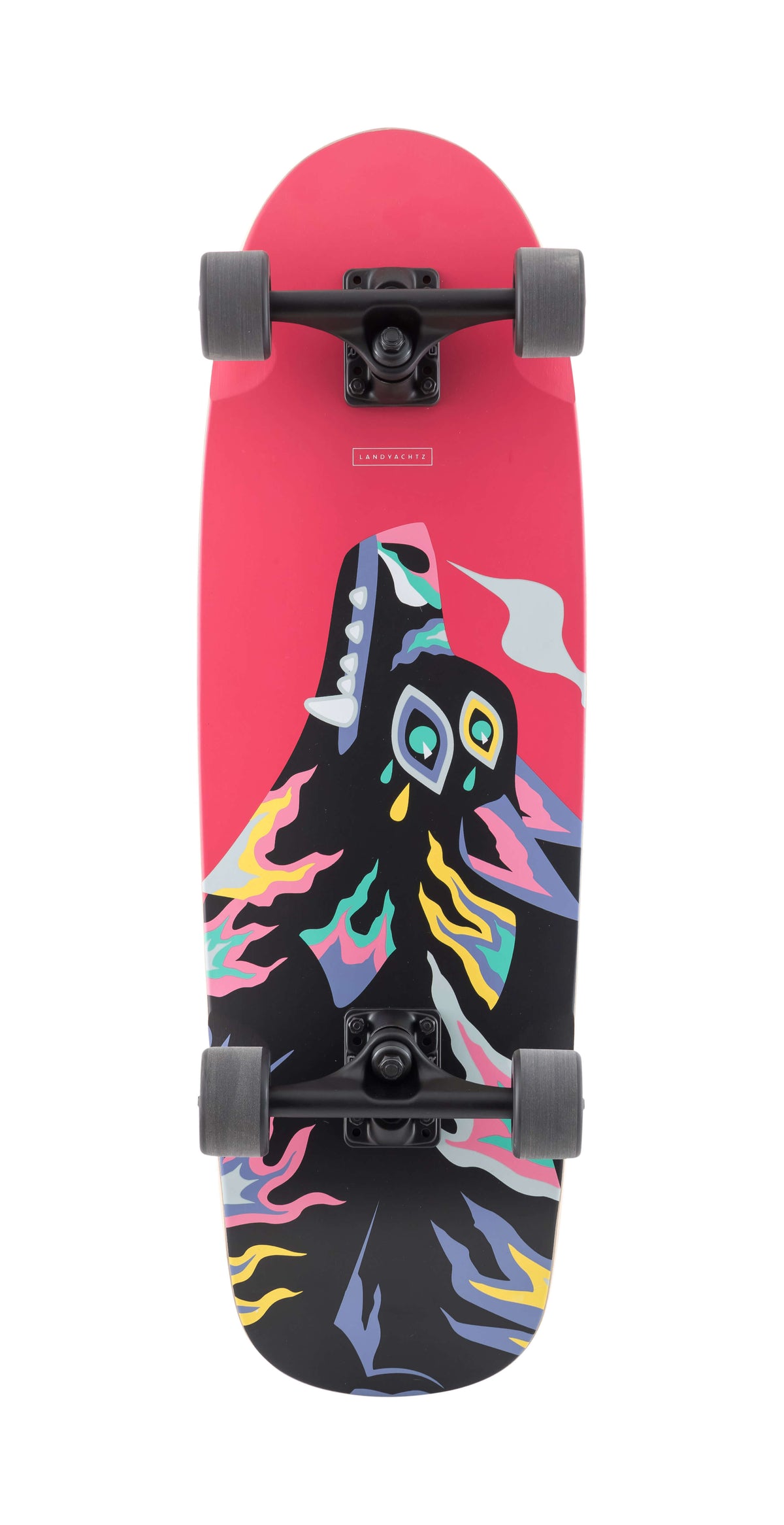 Landyachtz Tugboat Series Longboard Skateboard, Wolf Complete