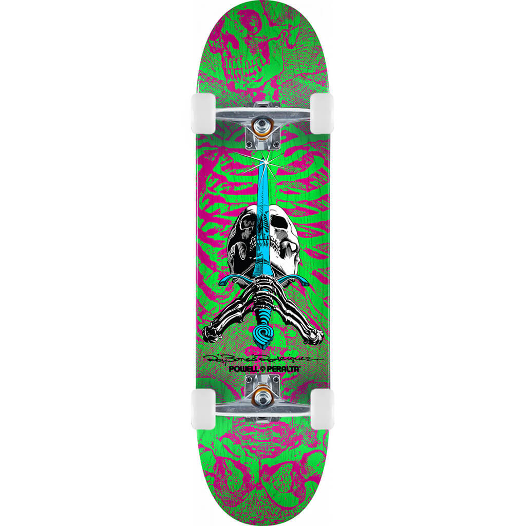 Powell-Peralta Skull and Sword Pink/Green, Shape 247, 8.0", Complete