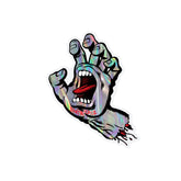 Santa Cruz Screaming Hand Sticker, Metallic Rainbow, 4 in x 6.25 in