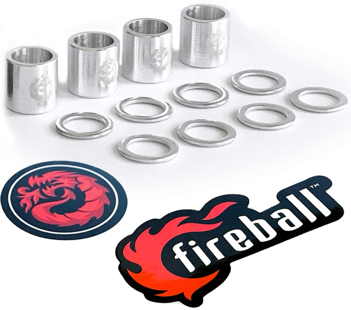Fireball Dragon Bearing Spacers and Speed Rings, Silver