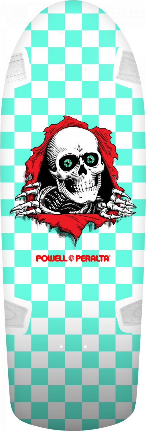 Powell-Peralta OG Ripper Skateboard Deck, Checker Mint, Shape 265, 10.0"