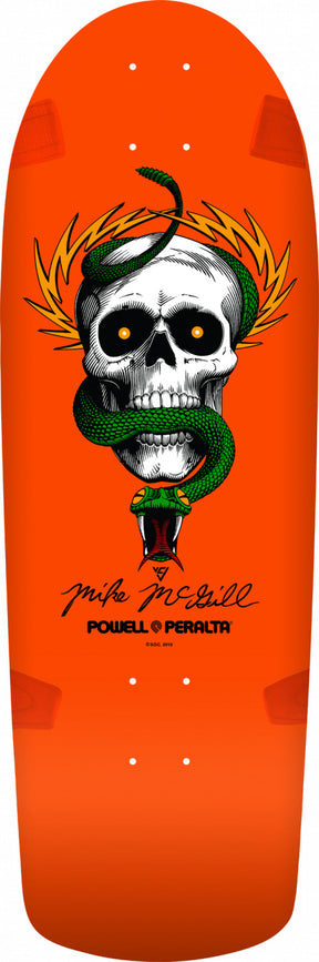 Powell-Peralta McGill Skull and Snake Skateboard Deck, Orange, 10.0"